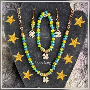 LUCKY CHARM" Boho Bling Set Handmade Beaded Jewelry